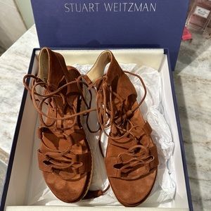 Stuart Weitzman Romanesque saddle suede sandals